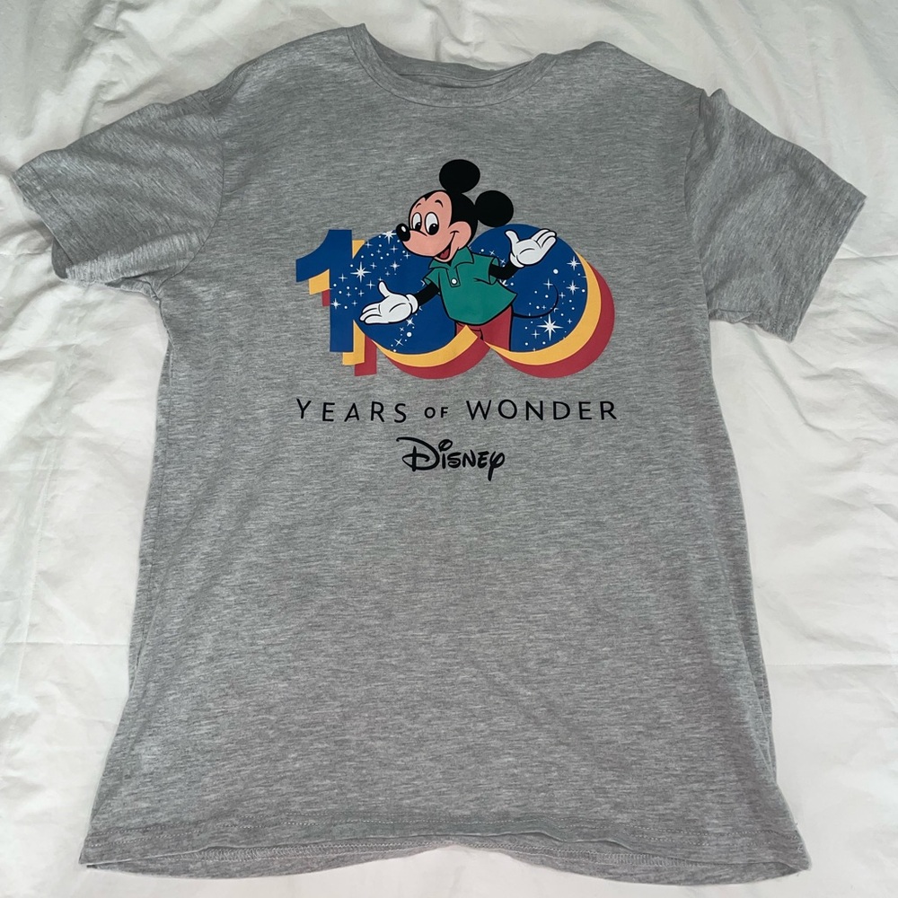 Disney Gray Mickey Mouse 100 Years of Wonder T-Shirt
